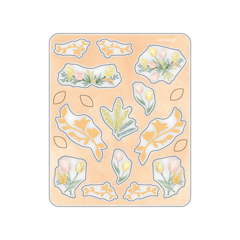 fanfancy+ Botanical Art Acrylic Sticker Accessory Set