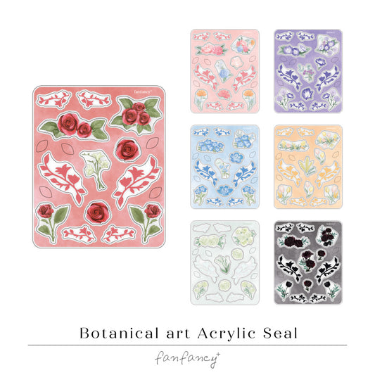 fanfancy+ Botanical Art Acrylic Sticker Accessory Set
