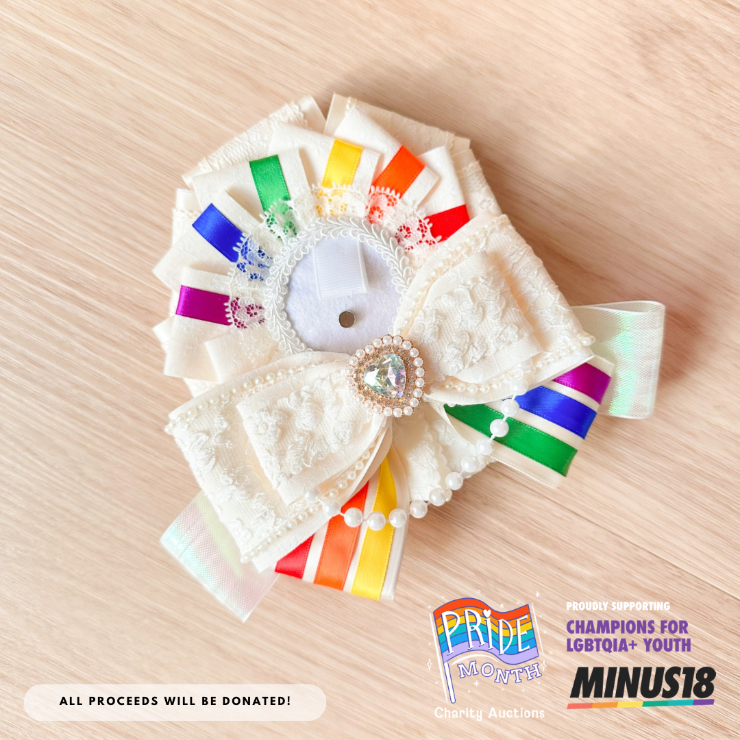 (48 HR AUCTION) PRIDE Month Charity Auction - Rainbow PRIDE Rosette