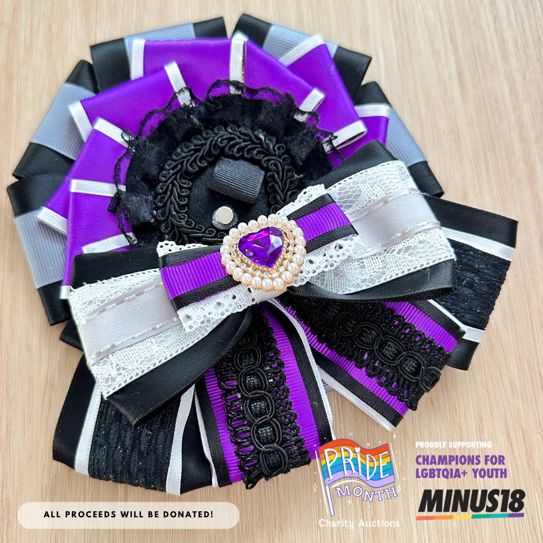 (48 HR AUCTION) PRIDE Month Charity Auction - Ace Flag Rosette