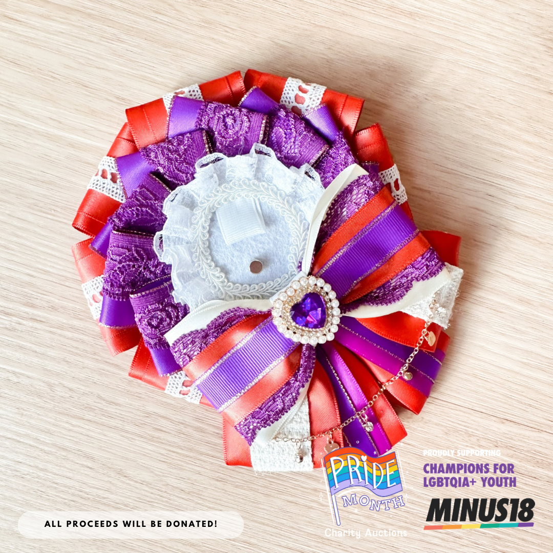 (48 HR AUCTION) PRIDE Month Charity Auction - Lesbian Flag Rosette