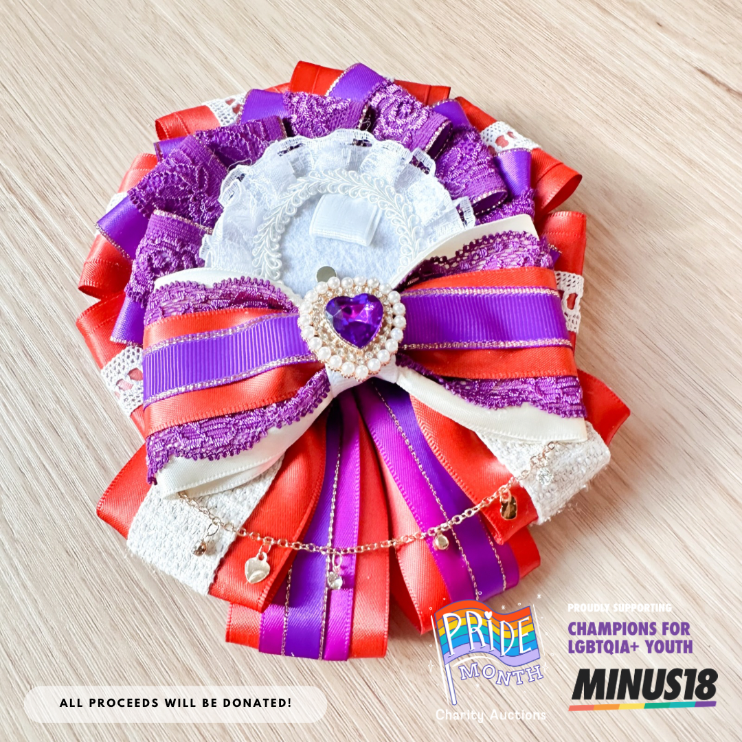 (48 HR AUCTION) PRIDE Month Charity Auction - Lesbian Flag Rosette