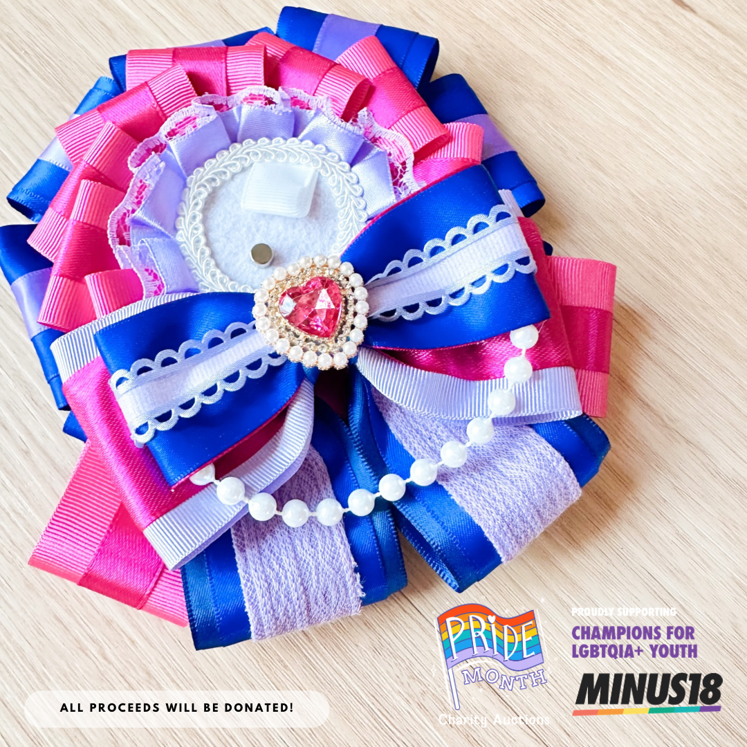(48 HR AUCTION) PRIDE Month Charity Auction - Bi Flag Rosette