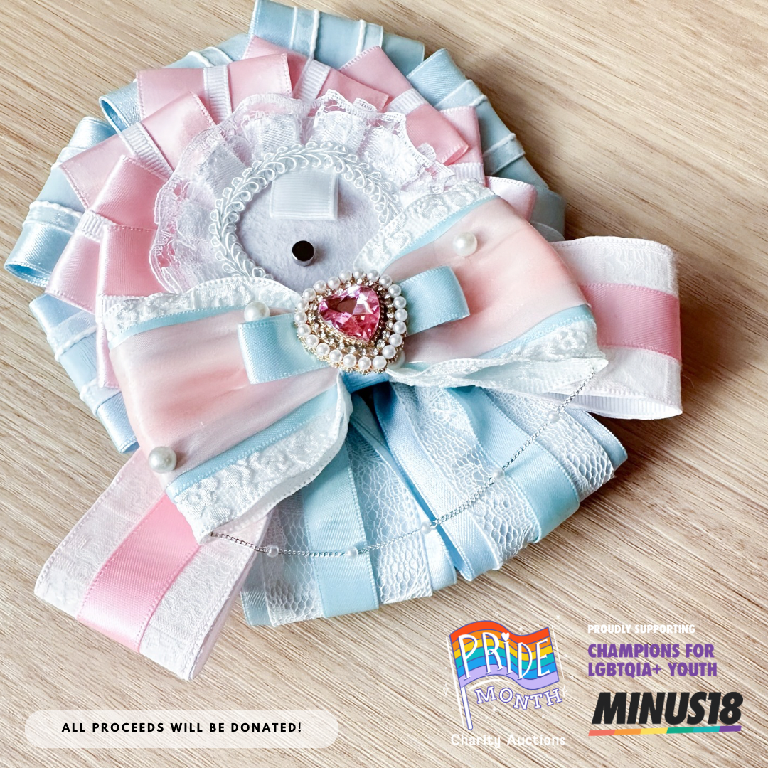 (48 HR AUCTION) PRIDE Month Charity Auction - Trans Flag Rosette