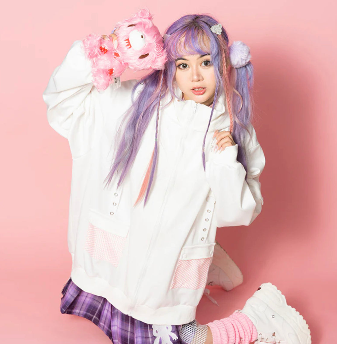 Pastel Gloomy Bear Mesh Jacket - ACDC RAG