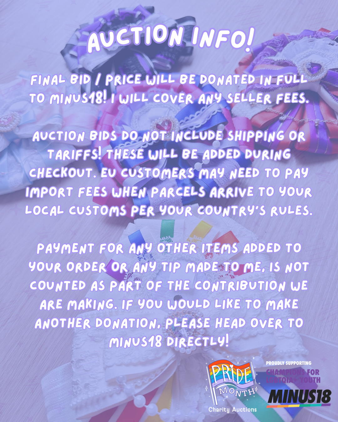 (48 HR AUCTION) PRIDE Month Charity Auction - Trans Flag Rosette