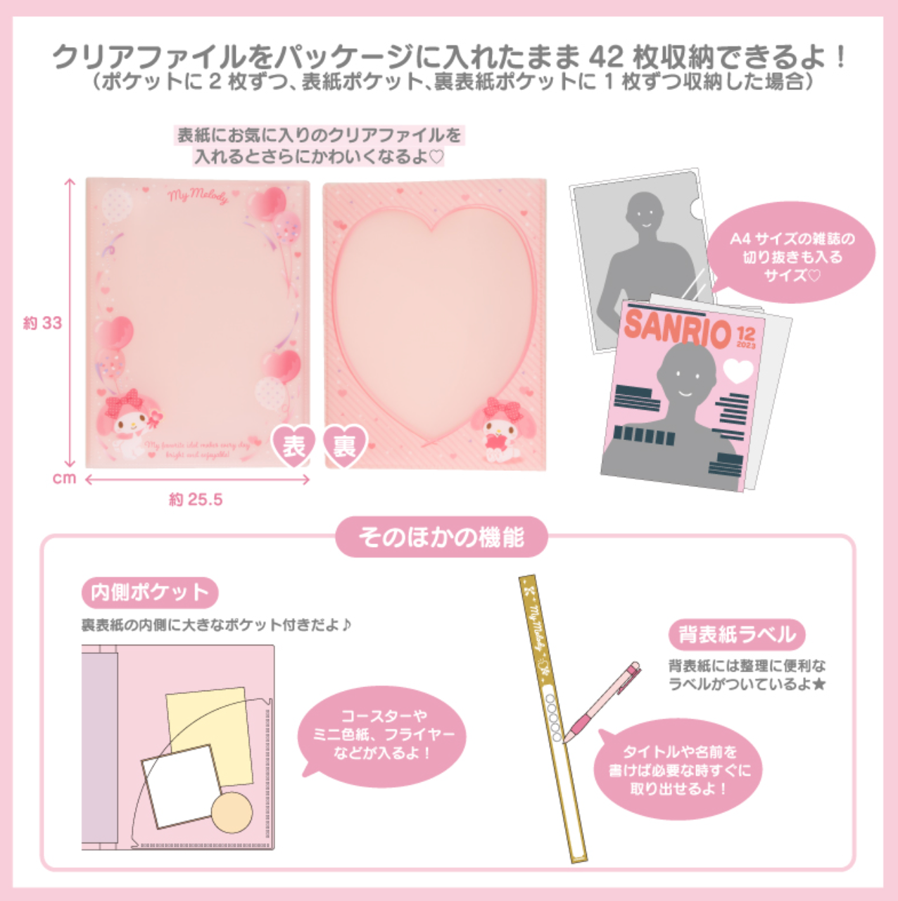 Sanrio Clear File Display Folder