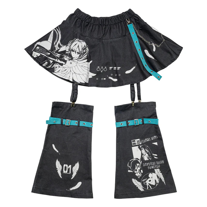 Hatsune Miku Skirt With Leg Warmers - ACDC RAG